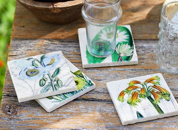 603579 Longwood Botanical Coaster Set Styled 3 Duchala Adelyn